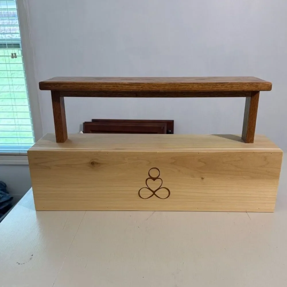 Uncommon Goods Wall Mounted Yoga Mat & Block Storage Rack Wooden Organizer 25